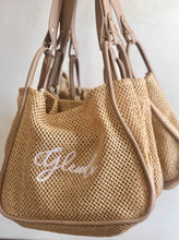 Load image into Gallery viewer, Crochet Tote Bag with Inner Pouch
