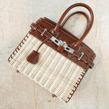 Carregar imagem no visualizador da galeria, Premium Birkin Wicker Bag - Genuine Leather
