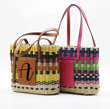 Carica l&#39;immagine nel visualizzatore di Gallery, Personalized Colorful Straw Bag - Travellers Hat Boutique
