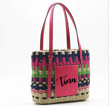 Carica l&#39;immagine nel visualizzatore di Gallery, Personalized Colorful Straw Bag - Travellers Hat Boutique
