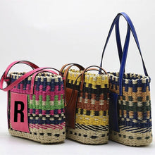 Carica l&#39;immagine nel visualizzatore di Gallery, Personalized Colorful Straw Bag - Travellers Hat Boutique
