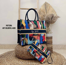 Carregar imagem no visualizador da galeria, Custom Stripe Canvas Tote Bag - 10 DAYS LEAD TIME
