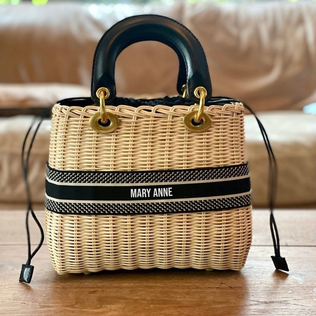 Personalized Rattan Lady Bag