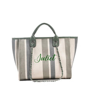 Load image into Gallery viewer, Embroidered Striped Chain Bag
