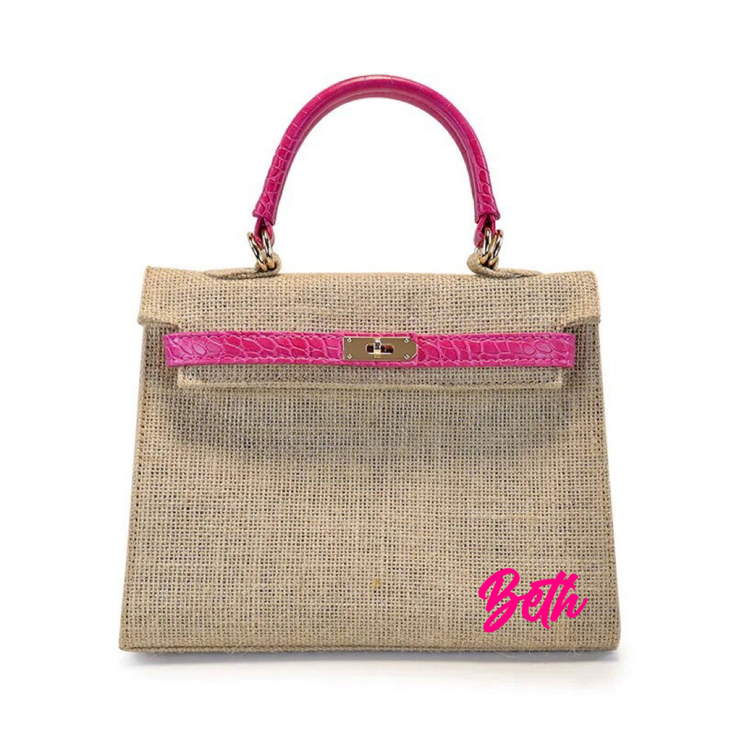 Jute Kelly with Croco Leather